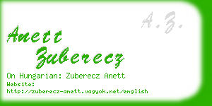 anett zuberecz business card